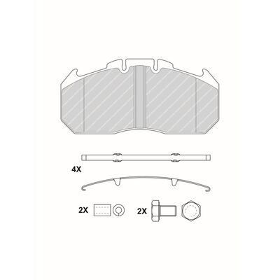 GARNITURE DE FREIN JEU TGA AVEC CLIPS FERODO